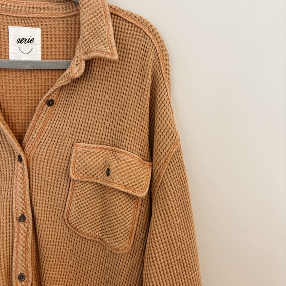 aerie Tops - aerie lumberjane waffle knit button down